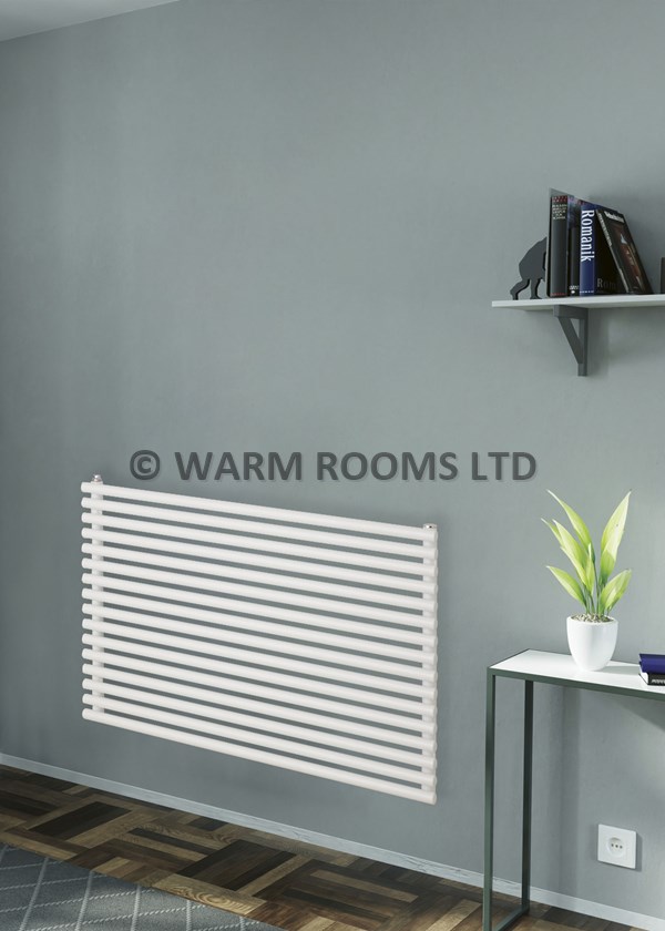Tempora Mandolin Single Horizontal Radiator - Size Shown 538mm (H) x 1220mm (W) - Finished in RAL9016 Traffic White