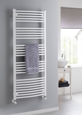 The Radiator Company Poppy Towel Rail - Image shown in White RAL9016