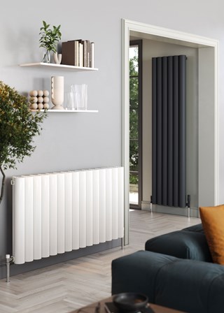 Apollo Magenta Round Horizontal Aluminium Radiator