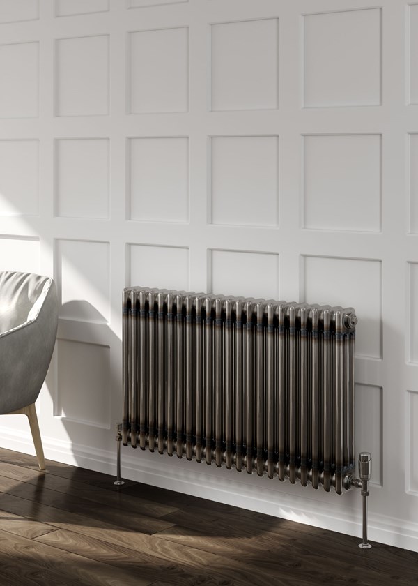 Reina Colona 3 Column Horizontal Radiator Finished in Lacquer (Raw Material Steel) - Size shown 600mm (H) x 1010mm (W) Reina Colona 3 Column Horizontal Radiator Finished in Lacquer (Raw Material Steel) - Size shown 600mm (H) x 1010mm (W)