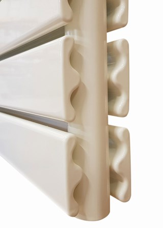 DQ Double Quick Tornado Double Horizontal - Image shown in White RAL9016 close up DQ Double Quick Tornado Double Horizontal - Image shown in White RAL9016 close up