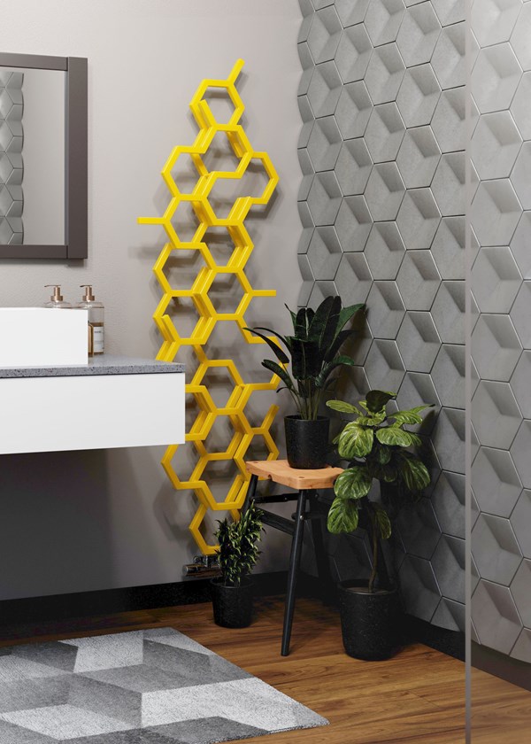 Terma Hex - Image shown 1700mm x 573mm - Mustard Yellow RAL1004