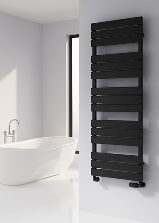 Reina Avola Towel Rail finished in Black - 1424 x 500