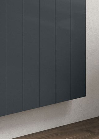 Reina Nika Horizontal Electric Radiator finished in Anthracite - Close-Up