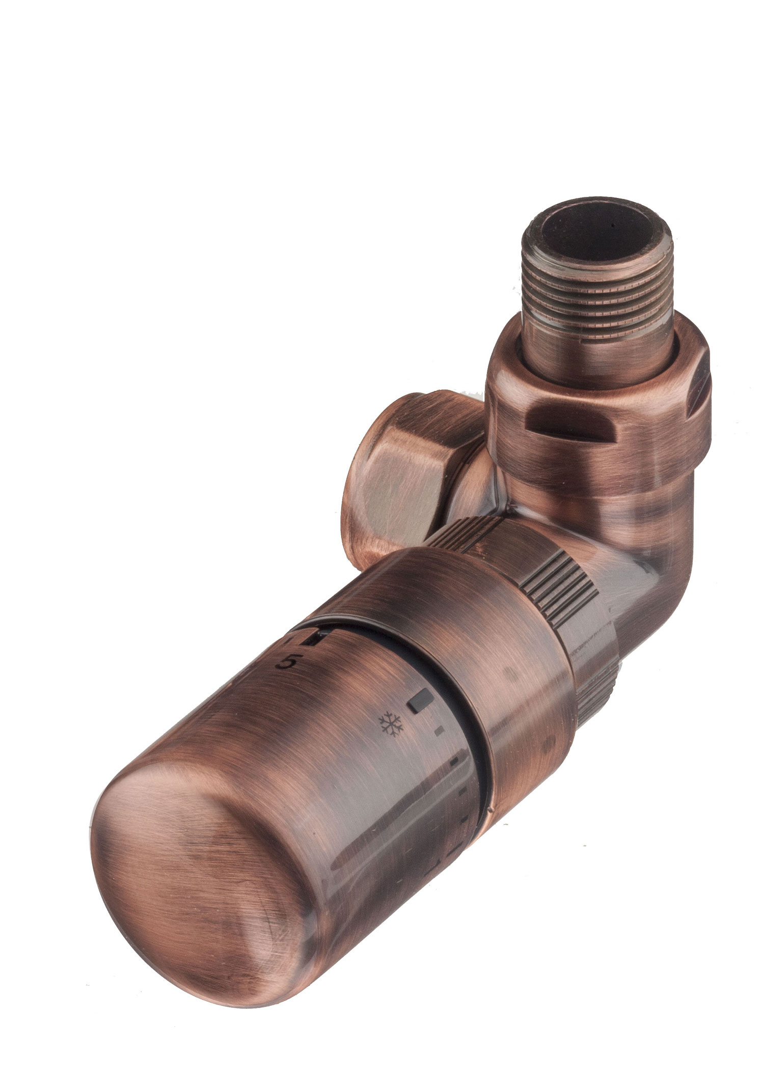 The Radiator Company Ideal Corner TRV - Antique Copper