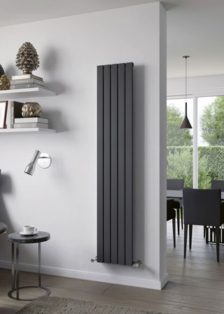 Eucotherm Delta Vertical Aluminium - 1800mm (H) x 345mm (W) - Textured Anthracite Finish 