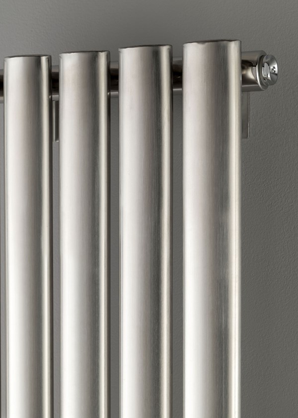 Supplies 4 Heat Tallis Stainless Steel Single Vertical - Brushed Stainless (Close Up)