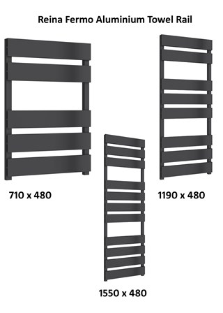 Reina Fermo Aluminium Heated Towel Rail - Blue Satin 