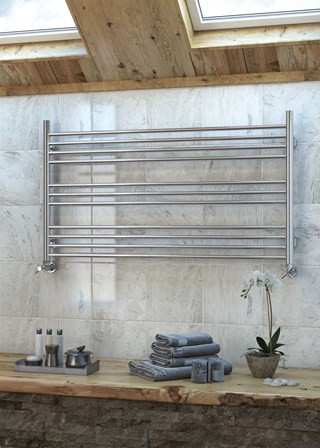 Sunerzha Bohemia L - Image shown 600mm (H) x 1100mm (W) - Polished Stainless