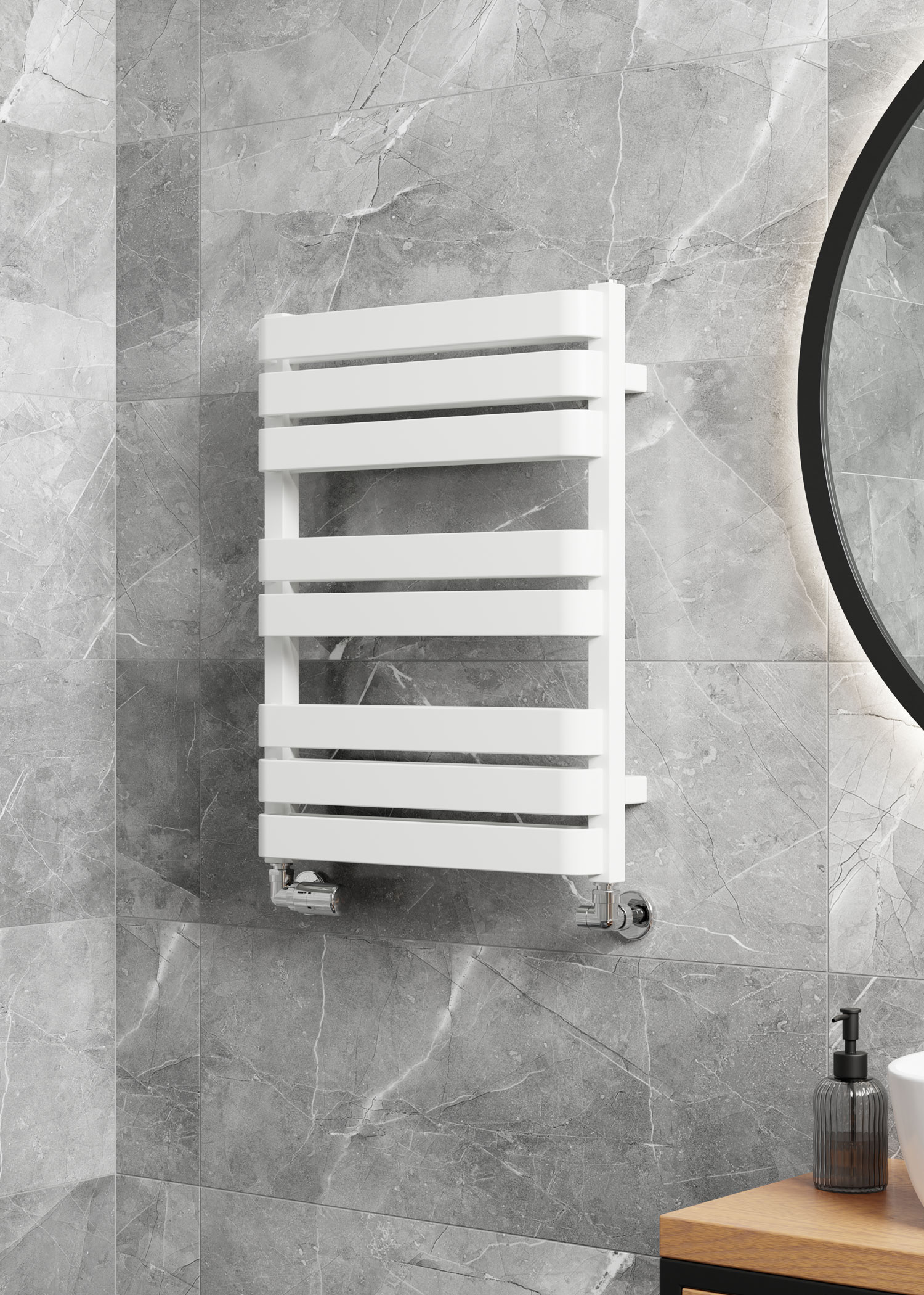 Terma Warp T Bold - 655mm (H) x 500mm (W) - Matt White Finish