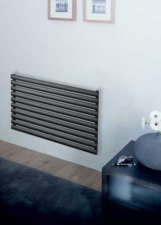 Tempora Ovoid Single Horizontal Radiator - Finished in Carbon