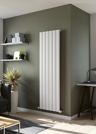 Eucotherm Saturn Vertical Aluminium - 1800mm (H) x 565mm (W) - Textured White Finish 