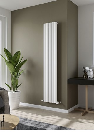 Eucotherm Delta Vertical Aluminium - 1800mm (H) x 345mm (W) - Textured White Finish 