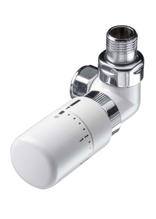 The Radiator Company Ideal Corner TRV - White The Radiator Company Ideal Corner TRV - White