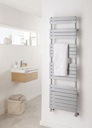 The Radiator Company Piano Towel Rail - Image shown in White Aluminium RAL9006