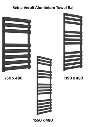 Reina Veroli Aluminium Heated Towel Rail 