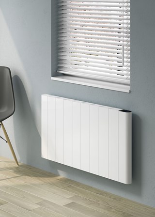 Reina Maia Horizontal Electric Radiator finished in White - Size Shown 500mm (H) x 907mm (W)