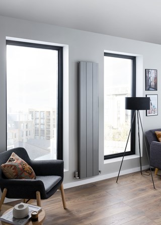 The Radiator Company Torre Vertical - Image shown in Grey RAL9007