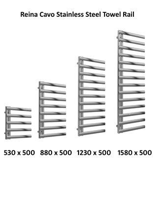 Reina Cavo Stainless Steel Designer Heated Towel Rail 