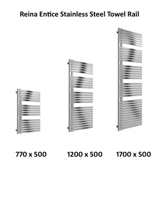 Reina Entice Stainless Steel Heated Towel Rail