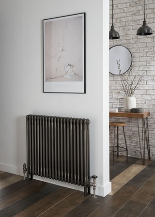 The Radiator Company Ancona 3 Column Horizontal With Welded Feet - Bare Metal Lacquered
