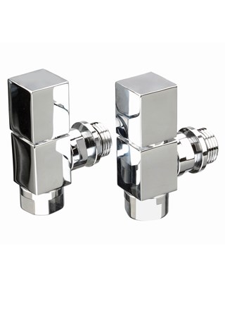 The Radiator Company Mini Cube Valves - Image shown Angled Chrome The Radiator Company Mini Cube Valves - Image shown Angled Chrome