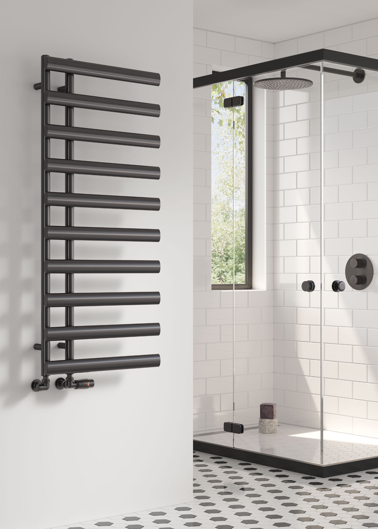 Reina Grace finished in Brushed Gunmetal - 1140 x 500