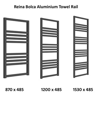 Reina Bolca Aluminium Heated Towel Rail - Bronze Satin 