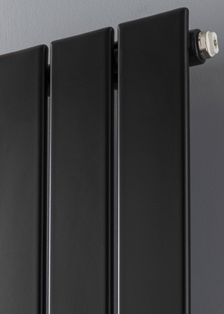 Supplies 4 Heat Beaufort Vertical Single - Image shown in Matt Black (Close Up) Supplies 4 Heat Beaufort Vertical Single - Image shown in Matt Black (Close Up)