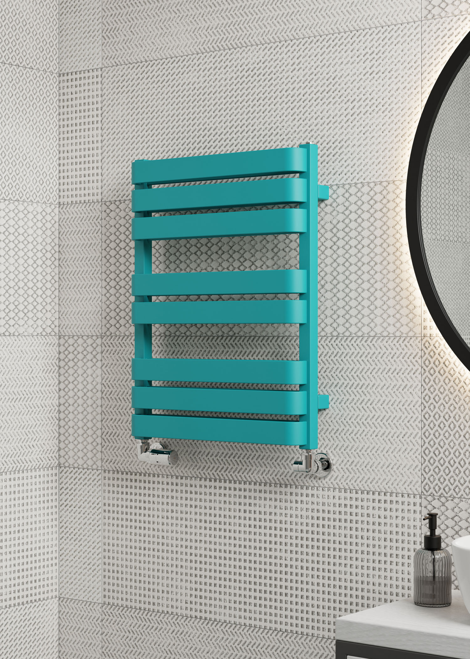 Terma Warp T Bold - 655mm (H) x 500mm (W) - Teal Finish