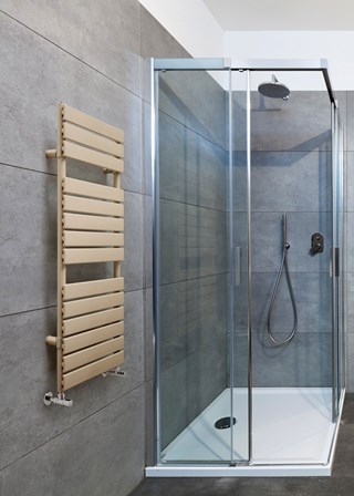 DQ Double Quick Tornado Towel Rail - Image shown in Pearl White RAL1013 DQ Double Quick Tornado Towel Rail - Image shown in Pearl White RAL1013