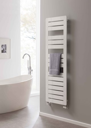 The Radiator Company Athena Towel Rail - Image shown in White RAL9016