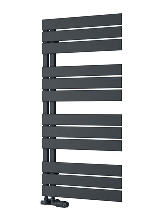 Reina Pettino towel rail finished in Anthracite - 1124 x 550