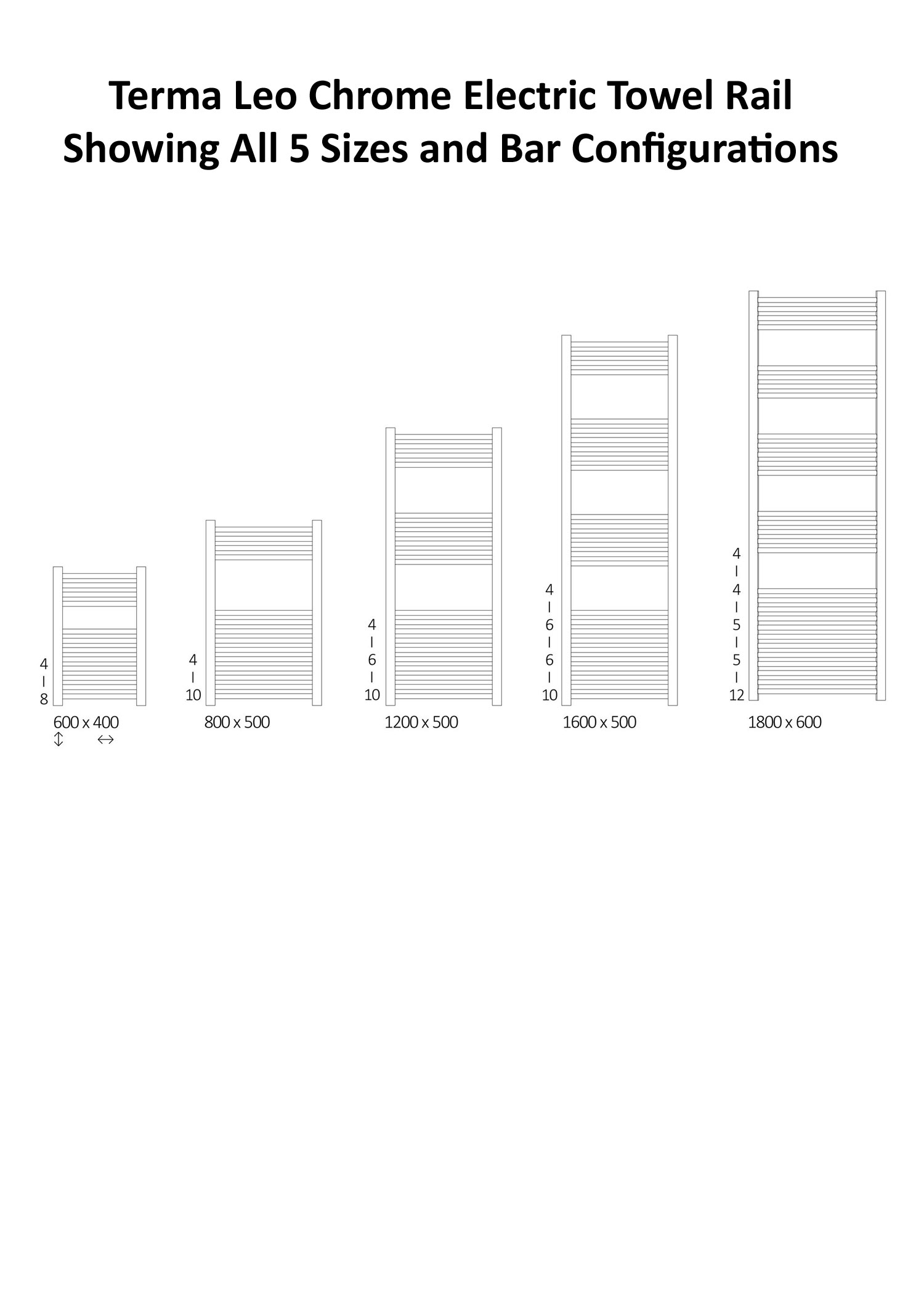 Terma Leo Chrome Electric Towel Rail
