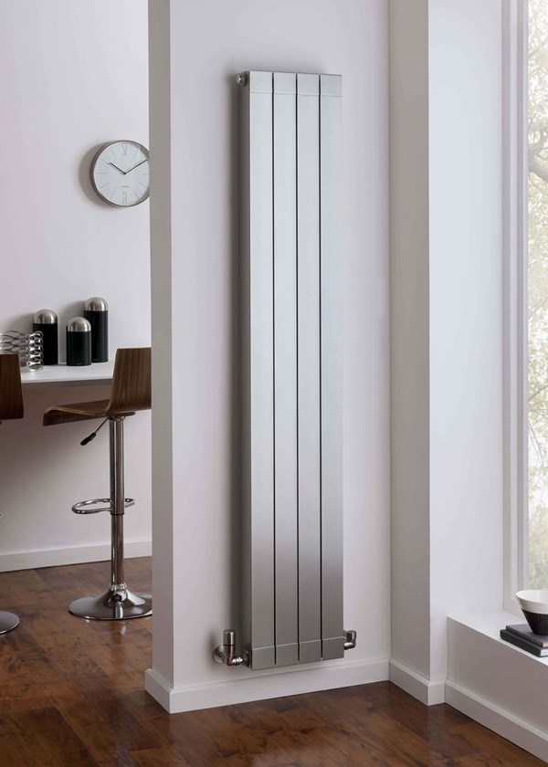 The Radiator Company Oscar - Image shown in White Aluminium RAL9006 with End Panels