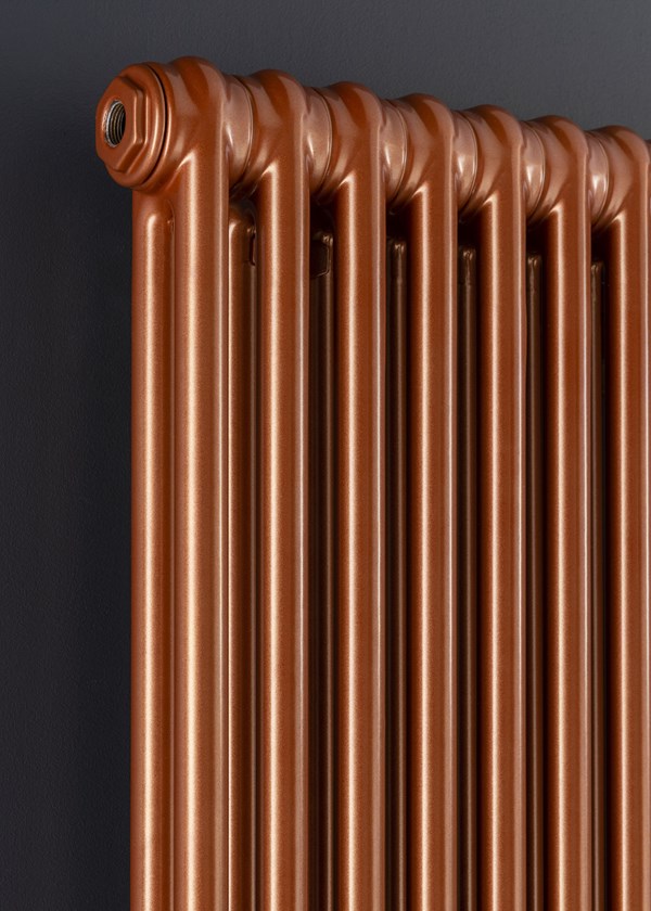 Flat Copper Radiator The Radiator Company Ancona 3 Column - 1800mm Height - Feature Finishes