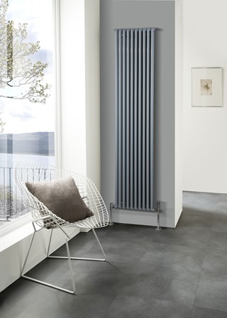 The Radiator Company Sax Double Vertical - Image shown in White Aluminium RAL9006