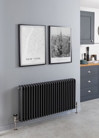 The Radiator Company Ancona 3 Column Horizontal Wall Mounted - Textured Anthracite