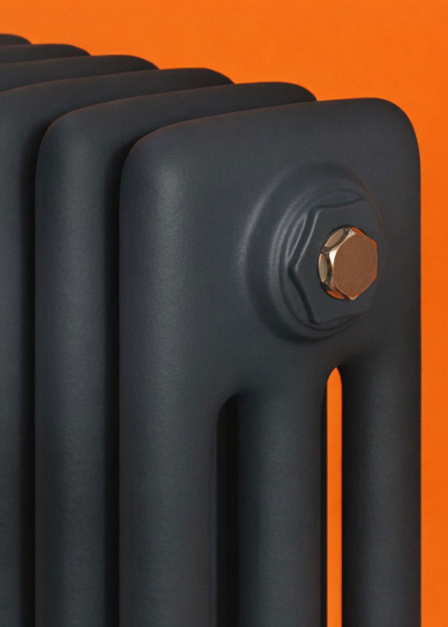 Apollo Column Radiator Finished in Matt Anthracite - 3 Column
