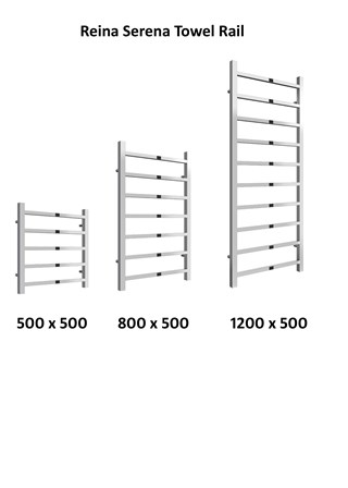 Reina Serena Square Tubed Heated Towel Rail