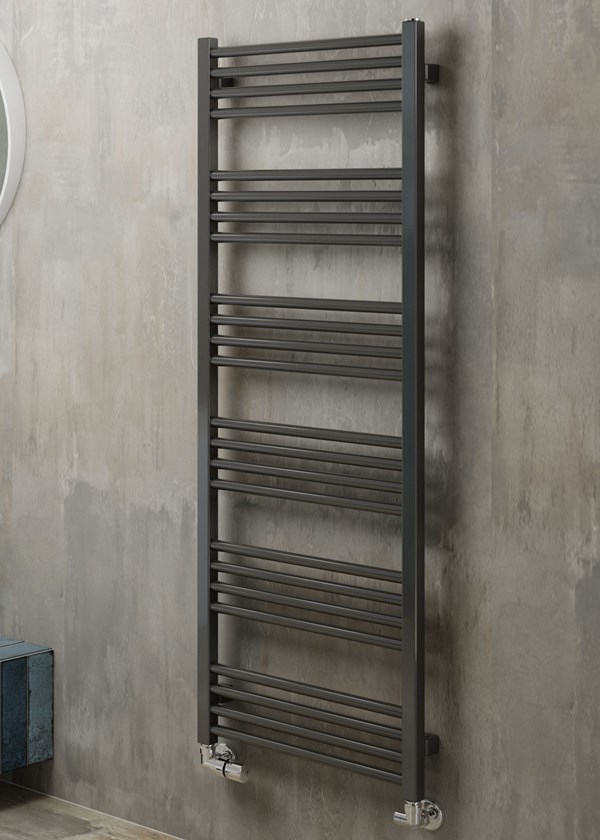 Terma Fiona Towel Rail - 1380mm (H) x 500mm (W) - Sparkling Grey