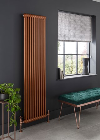 The Radiator Company Ancona 2 Column Vertical Wall Mounted - Bronze