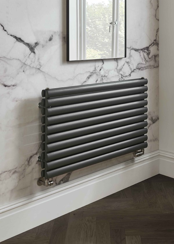 The Radiator Company Ellipsis Double Horizontal - Image shown in Anthracite RAL7016