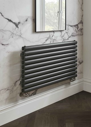 The Radiator Company Ellipsis Double Horizontal - Image shown in Anthracite RAL7016 The Radiator Company Ellipsis Double Horizontal - Image shown in Anthracite RAL7016