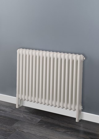 Eton & Bell Classic 3 Column Radiator (600mm Height) - Shown with optional slip-on feet
