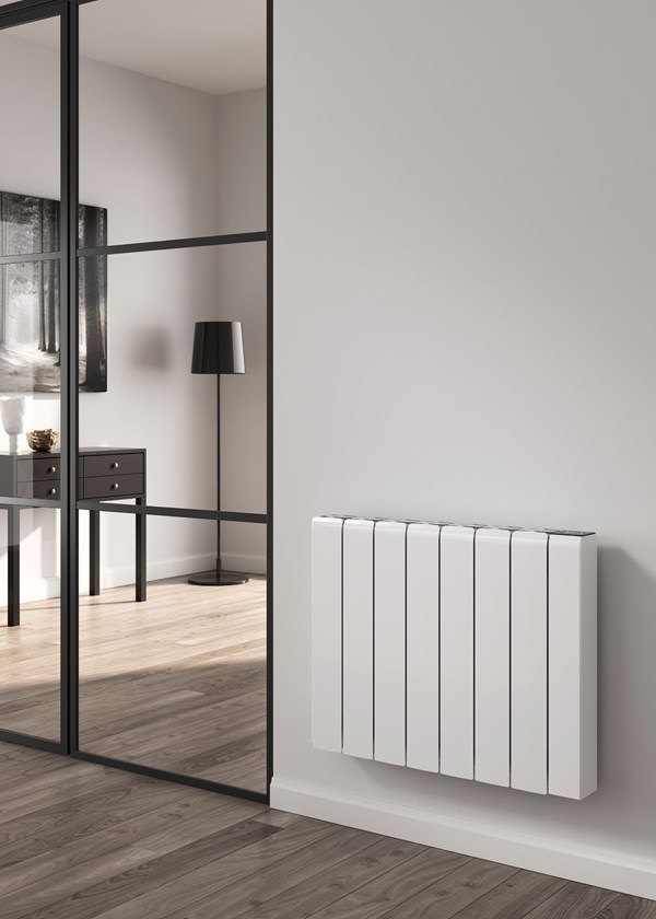 Reina Aron Horizontal Electric Radiator finished in White - Size Shown 570mm (H) x 720mm (W) Reina Aron Horizontal Electric Radiator finished in White - Size Shown 570mm (H) x 720mm (W)