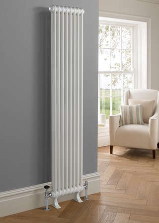 The Radiator Company Ancona 2 Column Vertical with Cast Feet - White RAL9016 