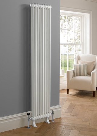 The Radiator Company Ancona 2 Column Vertical with Cast Feet - White RAL9016 The Radiator Company Ancona 2 Column Vertical with Cast Feet - White RAL9016