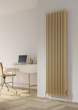 Reina Albano Brass Effect Vertical Aluminium Radiator
