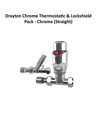 Drayton TRV4 chrome thermostatic & lockshield pack
